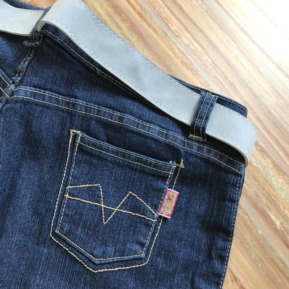 Vale Original Blue Jeans Vintage Y2K Embroidered Flare Leg Mid-Rise 32" Waist - Picture 3 of 10